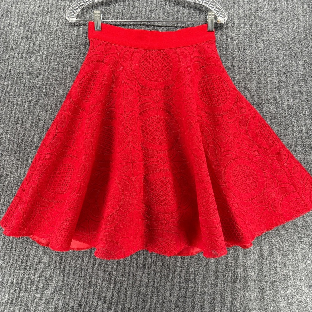 Windsor Skirt Womens S Red Lace Cocktail Flare Evening Old Money Modest Circle